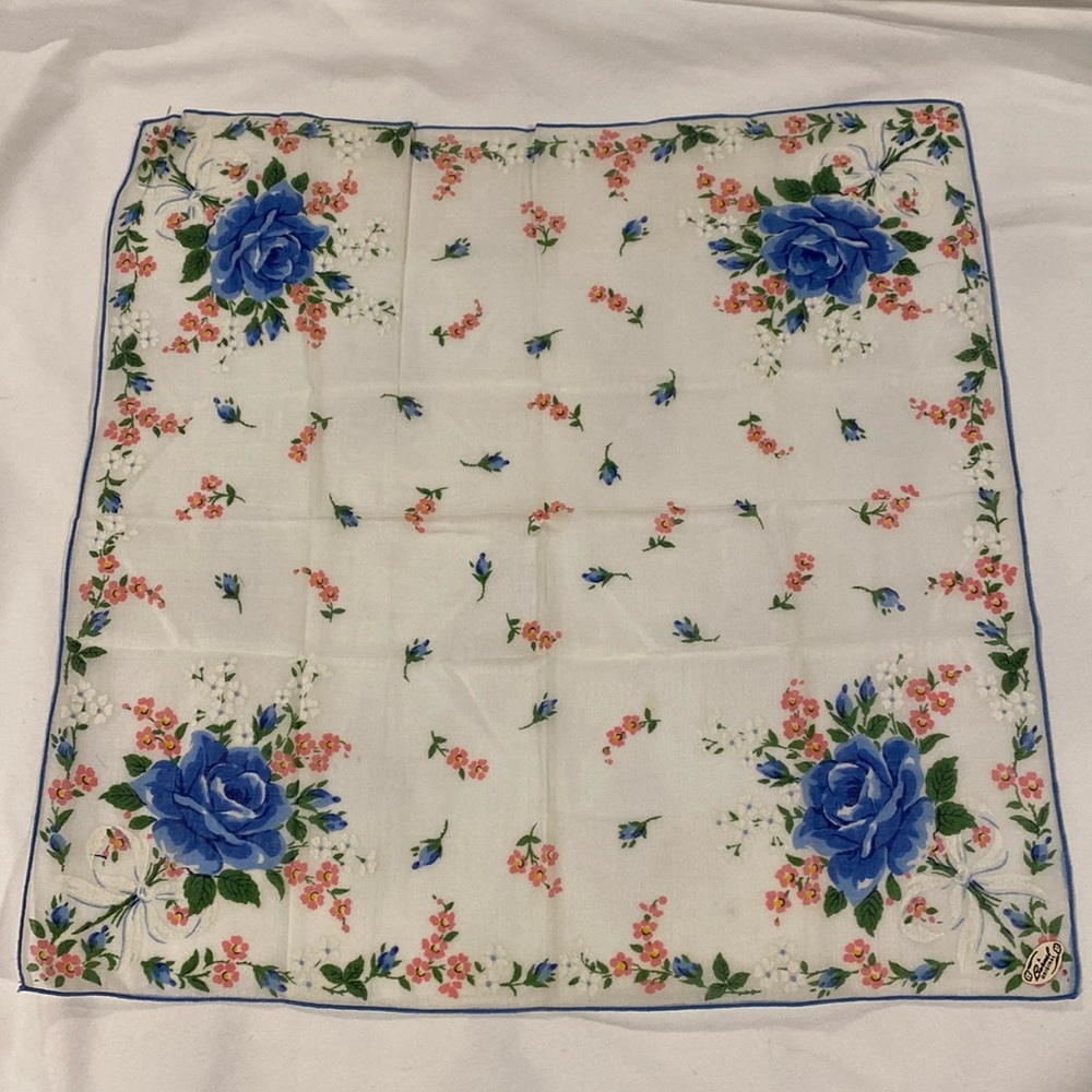 Vintage Burmel Floral Handkerchief